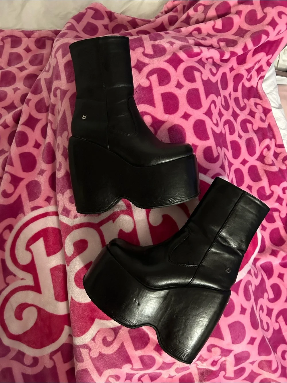 Dolls Kill Black Platform Mid-Calf Boots